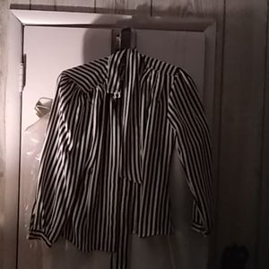 Black and white striped blouse